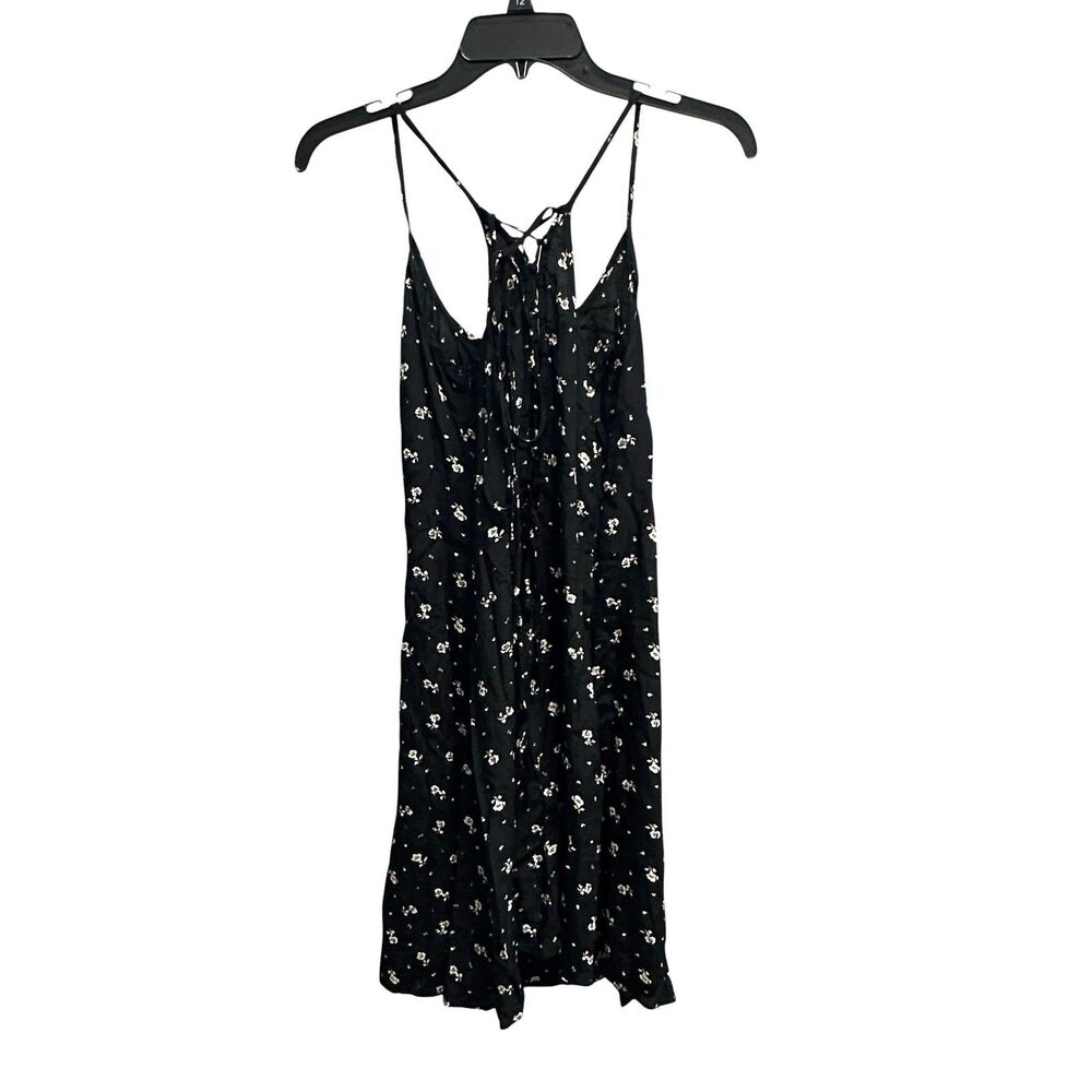 Laundry by Shelli Segal Tank Black Floral Lace Up Back Summer Flowy Dress Sz 12 - Picture 7 of 7